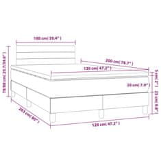 Vidaxl Box spring postelja z vzmetnico LED roza 120x200 cm žamet