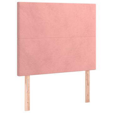 Vidaxl Vzglavje postelje roza 80x5x118/128 cm žamet