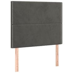 Vidaxl Box spring postelja z vzmetnico temno siv 90x190 cm žamet