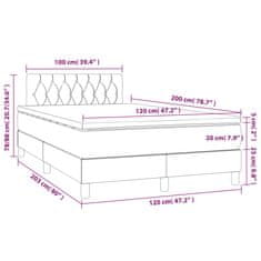 Vidaxl Box spring postelja z vzmetnico temno modra 120x200 cm žamet