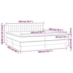 Vidaxl Box spring postelja z vzmetnico LED zelena 200x200 cm blago