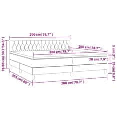 Vidaxl Box spring postelja z vzmetnico LED krem 200x200 cm blago