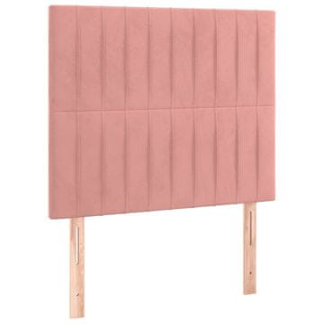 Vidaxl Vzglavje postelje roza 80x5x118/128 cm žamet