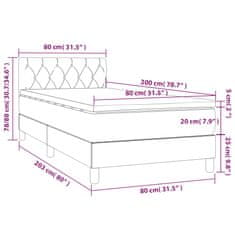 Vidaxl Box spring postelja z vzmetnico temno siva 80x200 cm blago