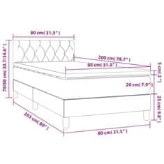 Vidaxl Box spring postelja z vzmetnico krem 80x200 cm blago