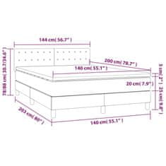 Vidaxl Box spring postelja z vzmetnico temno rjava 140x200 cm blago