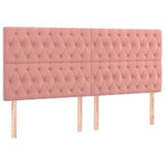 Vidaxl Box spring postelja z vzmetnico roza 200x200 cm žamet