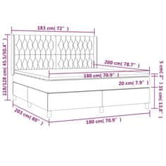 Vidaxl Box spring postelja z vzmetnico taupe 180x200 cm blago