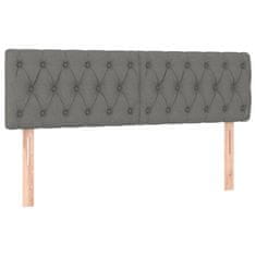 Vidaxl Box spring postelja z vzmetnico temno siva 160x200 cm blago