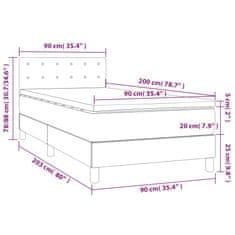 Vidaxl Box spring postelja z vzmetnico bela 90x200 cm umetno usnje