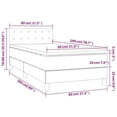 Vidaxl Box spring postelja z vzmetnico krem 80x200 cm blago