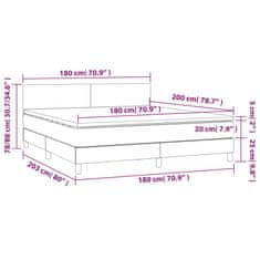 Vidaxl Box spring postelja z vzmetnico LED bela 180x200cm umetno usnje