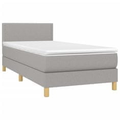 Vidaxl Box spring postelja z vzmetnico svetlo siva 80x200 cm blago