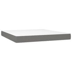 Vidaxl Box spring postelja z vzmetnico temno siva 180x200 cm blago