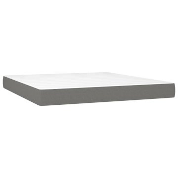 Vidaxl Vzmetnica z žepkasto vzmetjo temno siva 180x200x20 cm blago