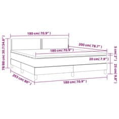Vidaxl Box spring postelja z vzmetnico LED temno modra 180x200cm žamet