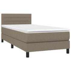 Vidaxl Box spring postelja z vzmetnico LED taupe 100x200 cm blago