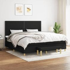 Vidaxl Box spring postelja z vzmetnico črn 200x200 cm blago