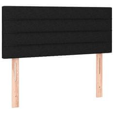 Greatstore Box spring postelja z vzmetnico LED črna 120x190 cm blago