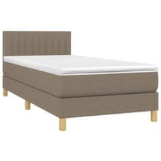 Vidaxl Box spring postelja z vzmetnico taupe 100x200 cm blago
