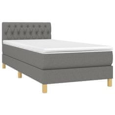 Vidaxl Box spring postelja z vzmetnico temno siva 80x200 cm blago