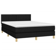 Vidaxl Box spring postelja z vzmetnico LED črna 140x200 cm blago