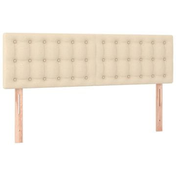 Vidaxl Posteljno vzglavje krem 144x5x78/88 cm blago