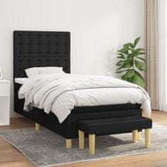 Vidaxl Box spring postelja z vzmetnico črna 80x200 cm blago