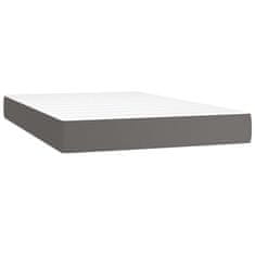 Vidaxl Box spring postelja z vzmetnico LED siva 120x200cm umetno usnje