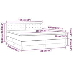 Vidaxl Box spring postelja z vzmetnico krem 160x200 cm blago