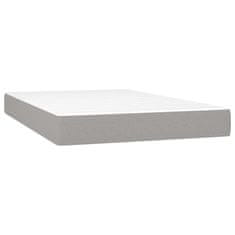 Vidaxl Box spring postelja z vzmetnico svetlo siva 120x200 cm blago