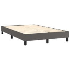 Vidaxl Box spring postelja z vzmetnico LED siva 120x200cm umetno usnje