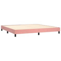 Vidaxl Box spring postelja z vzmetnico LED roza 200x200 cm žamet
