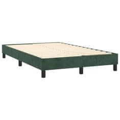Vidaxl Box spring postelja z vzmetnico LED tem. zelena 120x200cm žamet