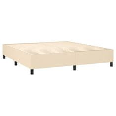 Vidaxl Box spring postelja z vzmetnico LED krem 160x200 cm blago