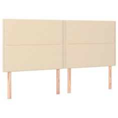 Vidaxl Box spring postelja z vzmetnico krem 200x200 cm blago
