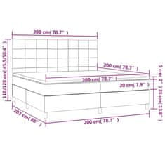 Vidaxl Box spring postelja z vzmetnico LED črna 200x200 cm žamet