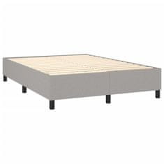 Vidaxl Box spring postelja z vzmetnico LED sv. siva 140x200 cm blago