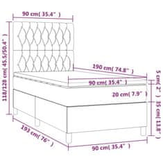 Vidaxl Box spring postelja z vzmetnico LED taupe 90x190 cm blago