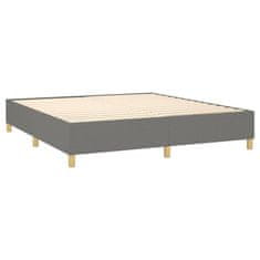 Greatstore Box spring postelja z vzmetnico LED temno siva 180x200 cm blago