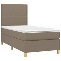Vidaxl Box spring postelja z vzmetnico LED taupe 80x200 cm blago
