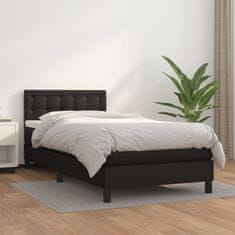 Vidaxl Box spring postelja z vzmetnico črna 80x200 cm umetno usnje