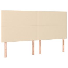 Vidaxl Box spring postelja z vzmetnico krem 200x200 cm blago