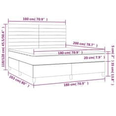 Vidaxl Box spring postelja z vzmetnico LED modra 180x200 cm blago