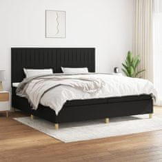 Vidaxl Box spring postelja z vzmetnico črn 200x200 cm blago
