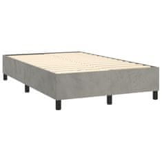 Vidaxl Box spring postelja z vzmetnico LED svetlo siva 120x200cm žamet