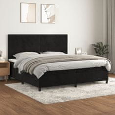Vidaxl Box spring postelja z vzmetnico črna 200x200 cm žamet