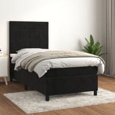Vidaxl Box spring postelja z vzmetnico črn 90x190 cm žamet