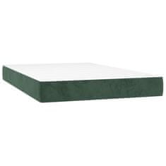 Vidaxl Vzmetnica z žepkasto vzmetjo temno zelena 120x220x20 cm žamet