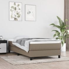 Vidaxl Box spring postelja z vzmetnico taupe 100x200 cm blago